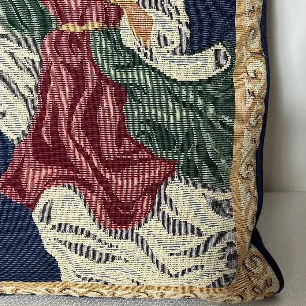 Angel Tapestry Pillow with Navy Background 16” X 12” Pillow Decorative Accent